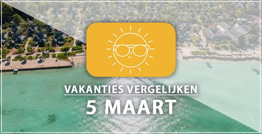 zonnige vakantiebestemmingen vijf maart 2025